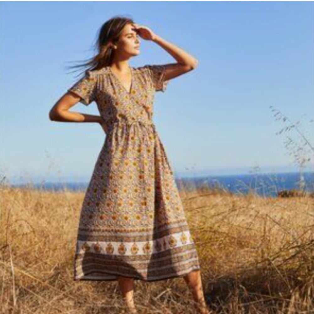 Christy Dawn Sunflower Block Print Dawn Dress [Small]